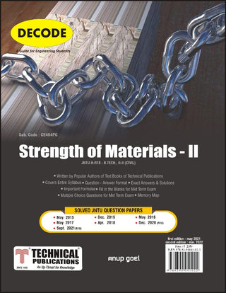 Strength of Materials- II  for JNTU-H 18 Course (II - II - Civil - CE404PC) (Decode)