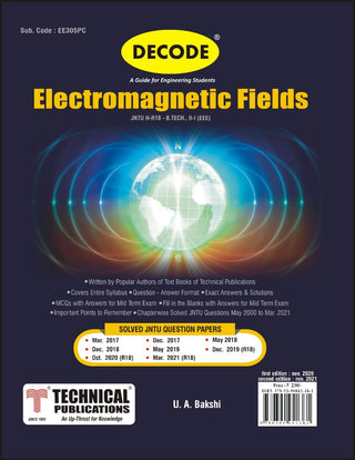 JNTU-H 18 कोर्ससाठी इलेक्ट्रोमॅग्नेटिक फील्ड (II - I - EEE - EE305PC) (डीकोड)