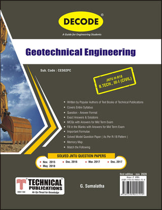 JNTU-H 18 कोर्ससाठी जिओटेक्निकल इंजिनिअरिंग (III - I - CIVIL - CE502PC) (डीकोड)