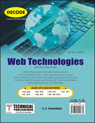 WEB TECHNOLOGIES for JNTU-H 18 Course (III - I - CSE - CS504PC) (Decode)