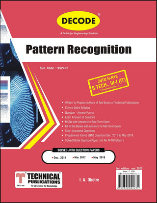 JNTU-H 18 कोर्ससाठी पॅटरेन रेकग्निशन (III - I - IT/Prof. Elec.-II - IT524PE) (डीकोड)