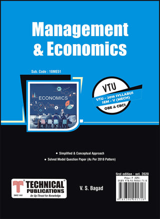 BE VTU कोर्स 18 OBE आणि CBCS (V- Mech. -18ME51) साठी व्यवस्थापन आणि अर्थशास्त्र