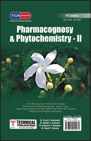 Pharmacognosy & Phytochemistry II For B Pharmacy PCI (V- BP504T) TCA PHARMA