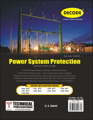 JNTU-H 18 कोर्ससाठी पॉवर सिस्टम प्रोटेक्शन (III - II - EEE - EE603PC) (डीकोड)