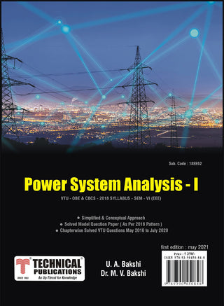 Power System Analysis - 1  for BE VTU  Course 18 OBE & CBCS (VI- EEE - 18EE62)