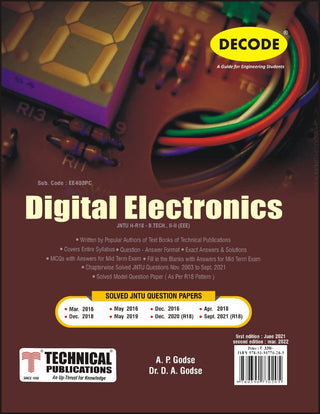 JNTU-H 18 कोर्ससाठी डिजिटल इलेक्ट्रॉनिक्स (II - II - EEE - EE403PC) (डीकोड)
