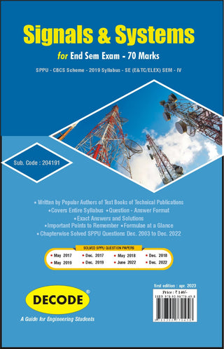 Signals & Systems for SPPU 19 Course (SE - IV - E&Tc/Elex. - 204191) (Decode) (END SEM)