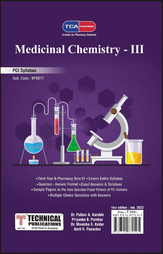 Medicinal Chemistry III For B Pharmacy PCI (VI- BP601T) TCA PHARMA