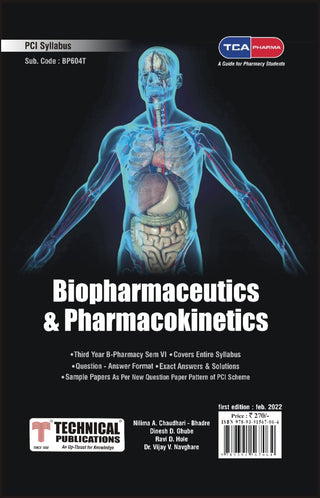 बी फार्मसी PCI (VI- BP604T) TCA PHARMA साठी बायोफार्मास्युटिक्स आणि फार्माकोकाइनेटिक्स