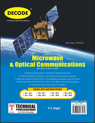 Microwave and Optical Communicationsfor JNTU-H 18 Course (IV - I - ECE - EC701PC) (Decode)