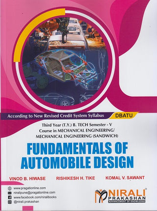 FUNDAMENTALS OF AUTOMOBILE DESIGN (Third Year (T.Y.) B. Tech Course In Mechanical Engineering / Mechanical Engineering (Sandwich) Semester – 5 DBATU)