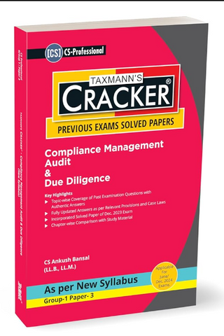 Taxmann's CRACKER for Compliance Management Audit & Due Diligence (Paper 3 | CMADD/Due Diligence)