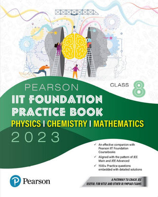 Pearson IIT Foundation Practice Book Physics, Chemistry & Mathematics - Class 8
