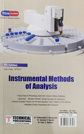 Instrumental Methods Of Analysis Final Year B-Pharmacy Sem 7
