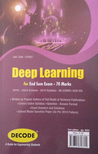 Deep Learning for SPPU 19 Course (BE - SEM VIII - COMP. -  410251) (Decode) (END SEM)