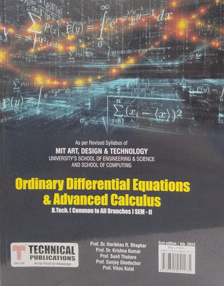 Ordinary Differential Equations And Advanced Calculus : B.Tech. (Common To All Branches) SEM - II As Per Revised Syllabus Of