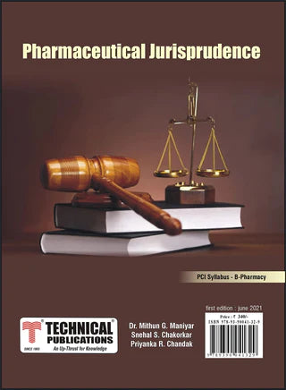 फार्मास्युटिकल न्यायशास्त्र - B. फार्मसी PCI अभ्यासक्रमासाठी - 17 ( SEM V- BP505T) - पाठ्यपुस्तक