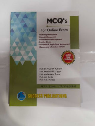 MCQ's For Online Exam (M.B.A. Sem- II)