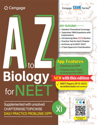 NEET साठी A ते Z जीवशास्त्र: विनामूल्य ऑनलाइन मूल्यांकन आणि डिजिटल सामग्री 2023 सह इयत्ता अकरावी (पुस्तक + DPP)