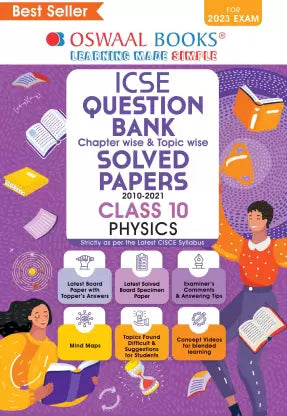 ICSE Question Bank Class 10 Physics Book (For 2023 Exam)