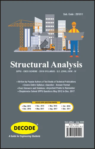 Structural Analysis for SPPU 19 Course (SE - IV - Civil - 201011) (Decode)
