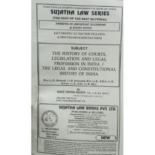 Sujatha's History Of Courts, Legislature & Legal Profession In India,The Legal & Constitutional History Of India