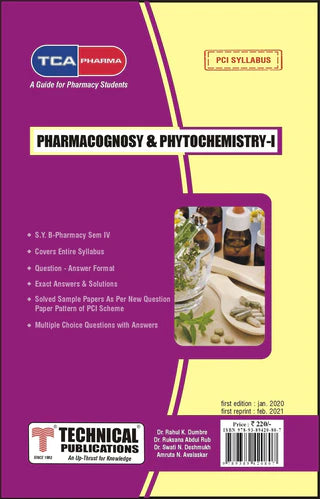 Pharmacognosy And Phytochemistry I for  B. PHARMACY  PCI SYLLABUS - 17  ( SEM IV- BP405T) TCA PHARMA