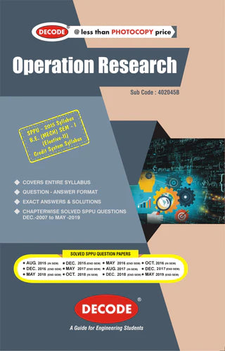 Operation Research  for SPPU 15 Course (BE - I - Mech. - 402045B) (OLD EDITION)