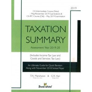 Taxation Summary For CA Inter [IPCC] May, Nov. 2019 Exam