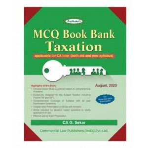 MCQ Book Bank Taxation For CA Inter November 2020 Exam (Old & New Syllabus)