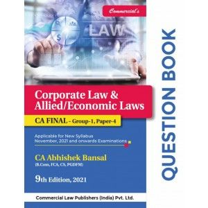 Corporate Law & Allied,Economic Laws Question Book,Bank For CA Final November 2021 Exam