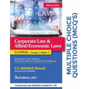 Corporate Law & Allied,Economic Laws Multiple Choice Questions (MCQs) For CA Final November 2021 Exam