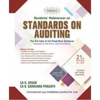 Student's Referencer On Standards On Auditing For CA Inter & CA Final May 2022 Exams (21th Edition)