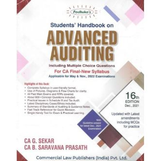 Auditing Question Book Students Handbook On Advanced Auditing Including MCQs For CA Final May ...