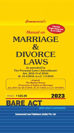 Manual on Marriage & Divorce Laws [Family Law I & II] Bare Act [HB] 2023