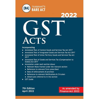 GST Acts Pocket Bare Act 2022