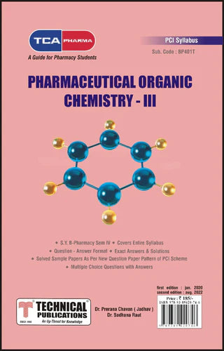 Pharmaceutical Organic Chemistry III for  B. PHARMACY  PCI  SYLLABUS - 17  ( SEM IV - BP401T) TCA PHARMA