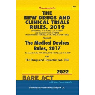 The New Drugs And Clinical Trial Rules, 2019 Bare Act 2022,