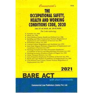 The Occupational Safety, Health And Working Conditions Code, 2020 Bare Act