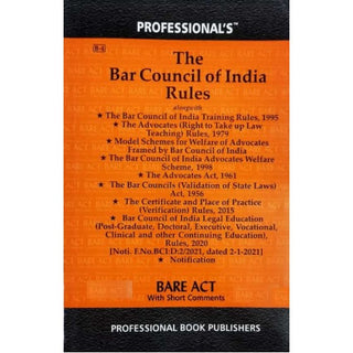 बार कौन्सिल ऑफ इंडिया रूल्स अलोंग विथ अलाईड रुल्स अँड अॅडव्होकेट्स ऍक्ट, 1961 बेअर ऍक्ट 2021