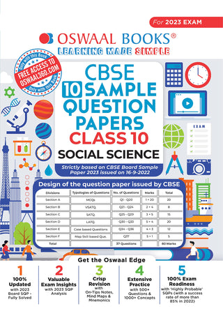 Oswaal CBSE 10 Sample Question Papers Class 10 Social Science For 2023 Exam