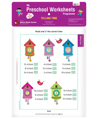 My Preschool Worksheets Programme Telling Time Age 5+