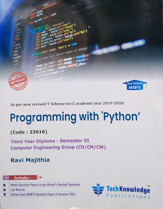 Programming with 'Pythonâ€™ MSBTE T.Y. Diploma Sem-6 Computer Engineering Group (CO/CM/CW)