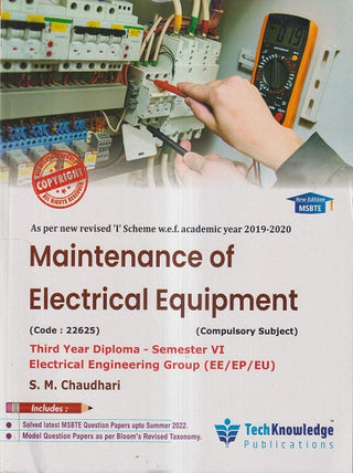 Maintenance Of Electrical Equipment : MSBTE T.Y. Diploma Sem 6 Electrical  Engineering Group (EE/EP/EU)