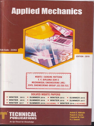 APPLIED MECHANICS : Sem 2 MSBTE I Scheme F.Y. Diploma ( Mechanical And Civil Engineering)