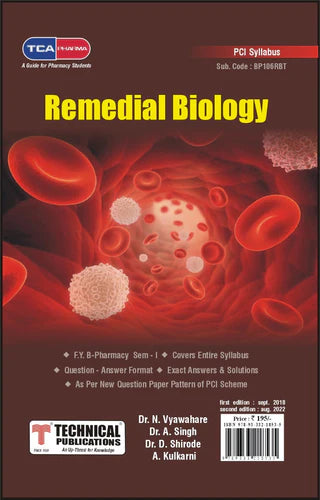 Remedial Biology  for  B. PHARMACY  PCI  SYLLABUS - 17  ( SEM I - BP106RBT) TCA PHARMA