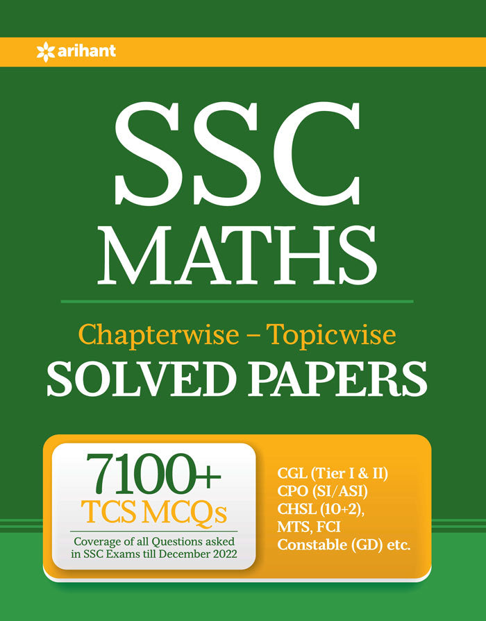 SSC Maths Chapterwise Topicwise Solved Papers 7100+ TCS MCQs – BookStation