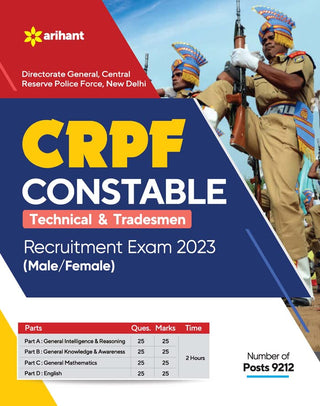 CRPF कॉन्स्टेबल तांत्रिक आणि व्यापारी भरती परीक्षा 2023 (पुरुष/महिला)
