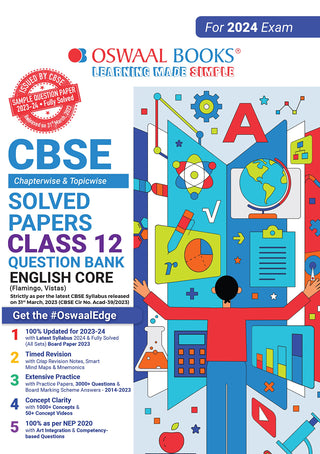 Oswaal CBSE Chapterwise Solved Papers 2023-2014 English Core Class 12th (For 2024 Board Exams)