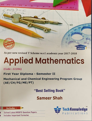 Applied Mathematics : Sem 2 MSBTE I Scheme F Y Diploma (Mechanical And Chemical Engineering Program Group)